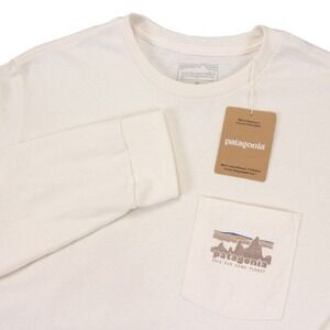 Patagonia Skyline '73 Men's Small Pocket‎ Responsibili-Tee Shirt Birch White NWT